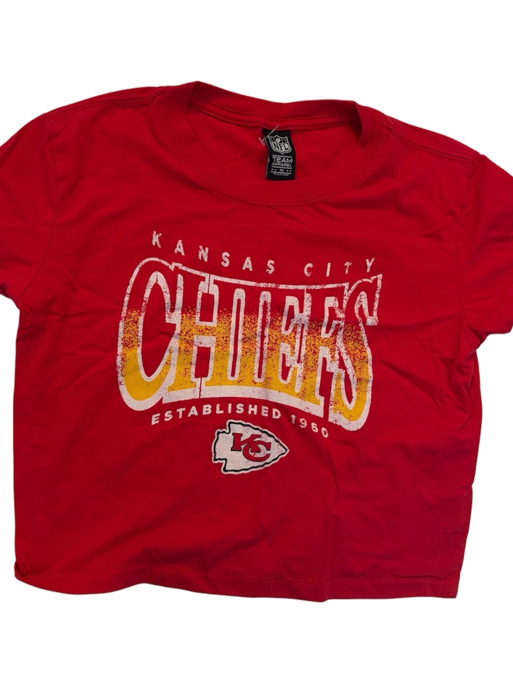 Kansas City Chiefs Girls Small Red NFL Football Crop Top T Shirt Kelce Mahomes